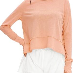Elegant Peach Long Sleeve Top